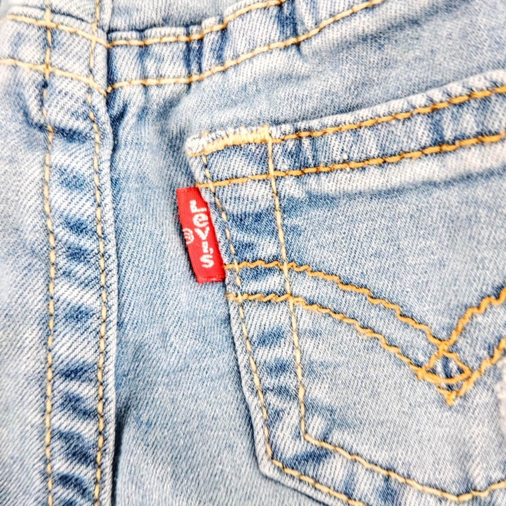 Kids Blue Levis Skinny Distressed Jeans - Picture 6 of 14